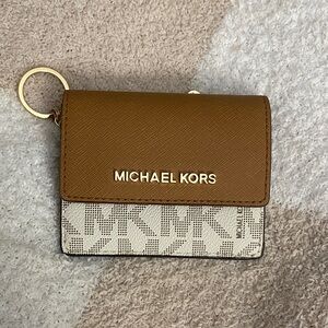 Michael Kors Tan and Cream Card Holder